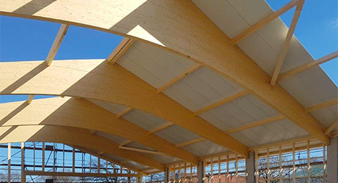 Hallenbau einer Satteldachbinderhalle
